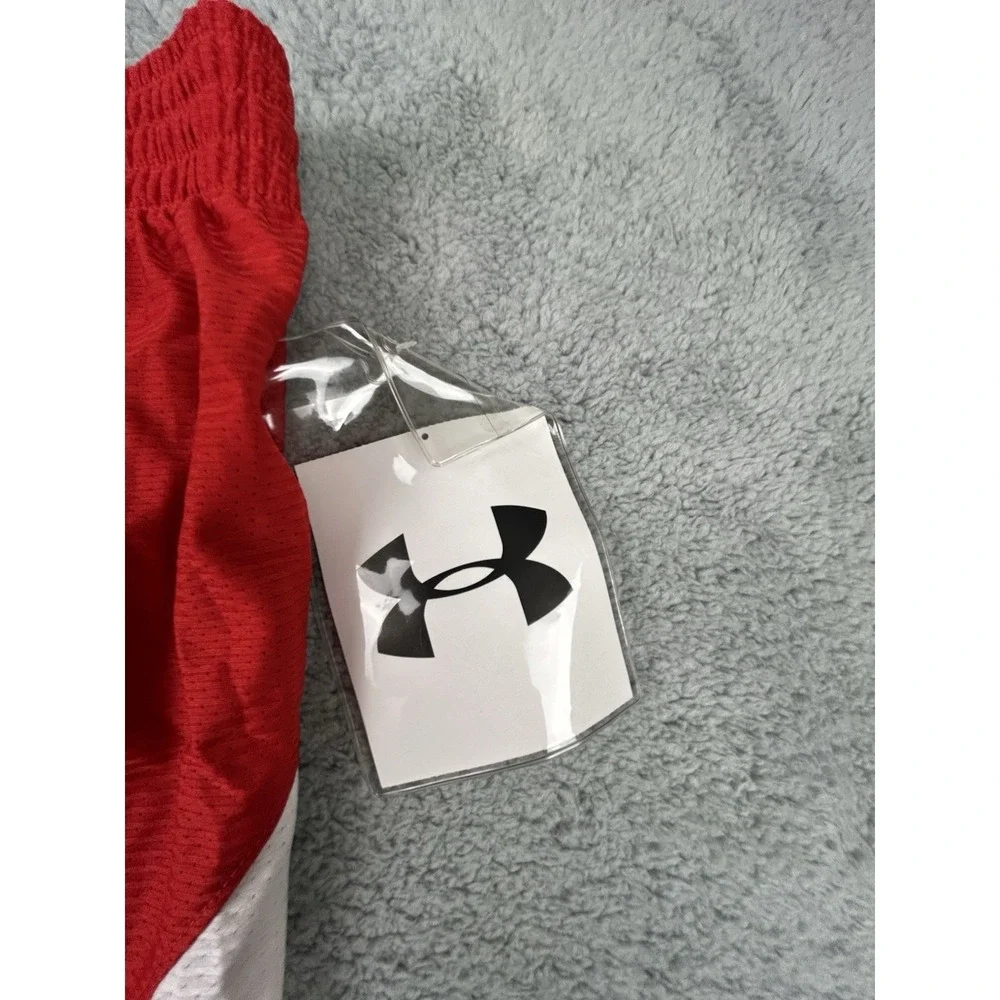 Under Armour Wisconsin Badgers Stock Fury Basketball Shorts Men's L Red UKS523M - Picture 4 of 10